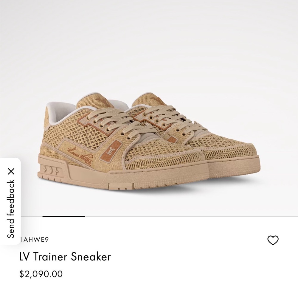 Louis Vuitton Beige Raffia Trainer Sneakers